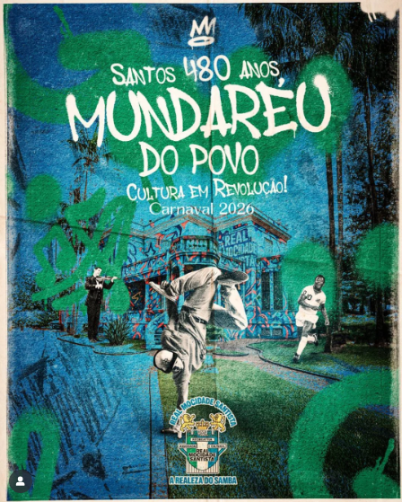 Logo oficial do enredo 2026 da Real Mocidade Santista