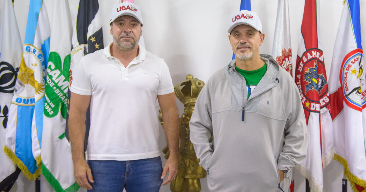 Nova diretoria da Liga eleita, Renato Remodini e Alexandre Furtado | Foto: Felipe Araújo / Liga-SP