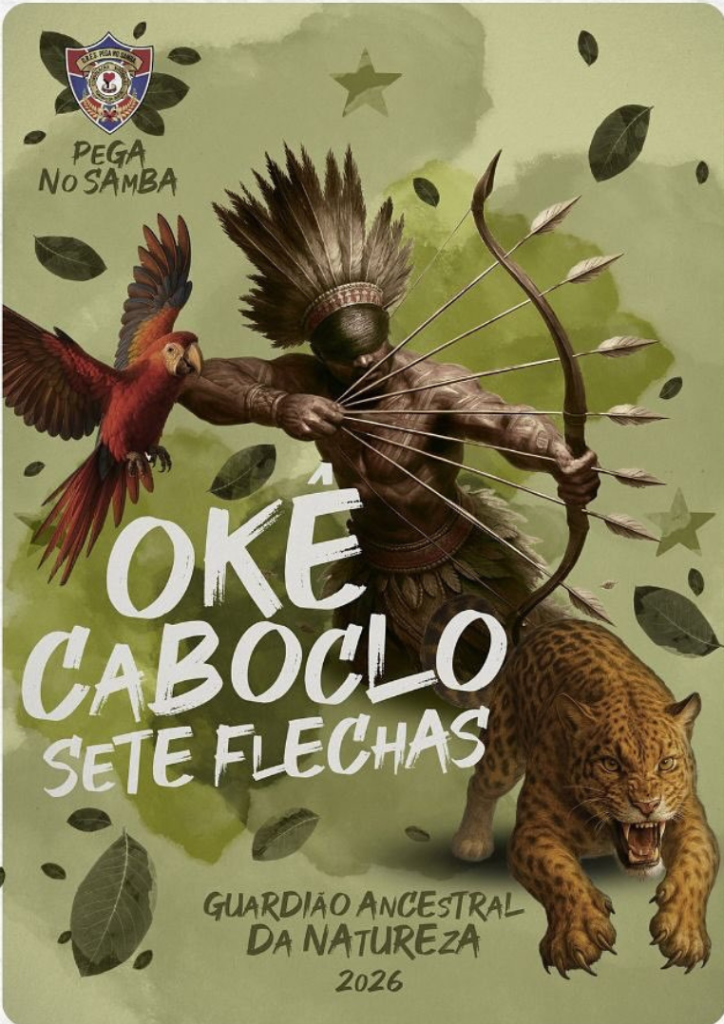 Logomarca do enredo da Pega no Samba - Carnaval de Vitória 2026