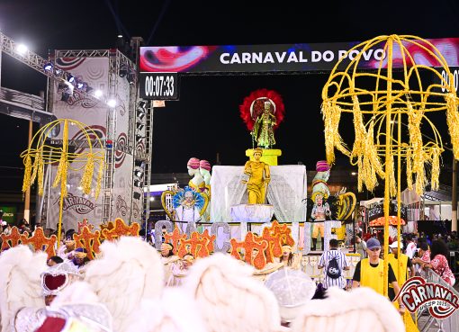 Alegoria do Cacique do Parque no desfile oficial em 2025. Foto de Daniel Amorim | UESP