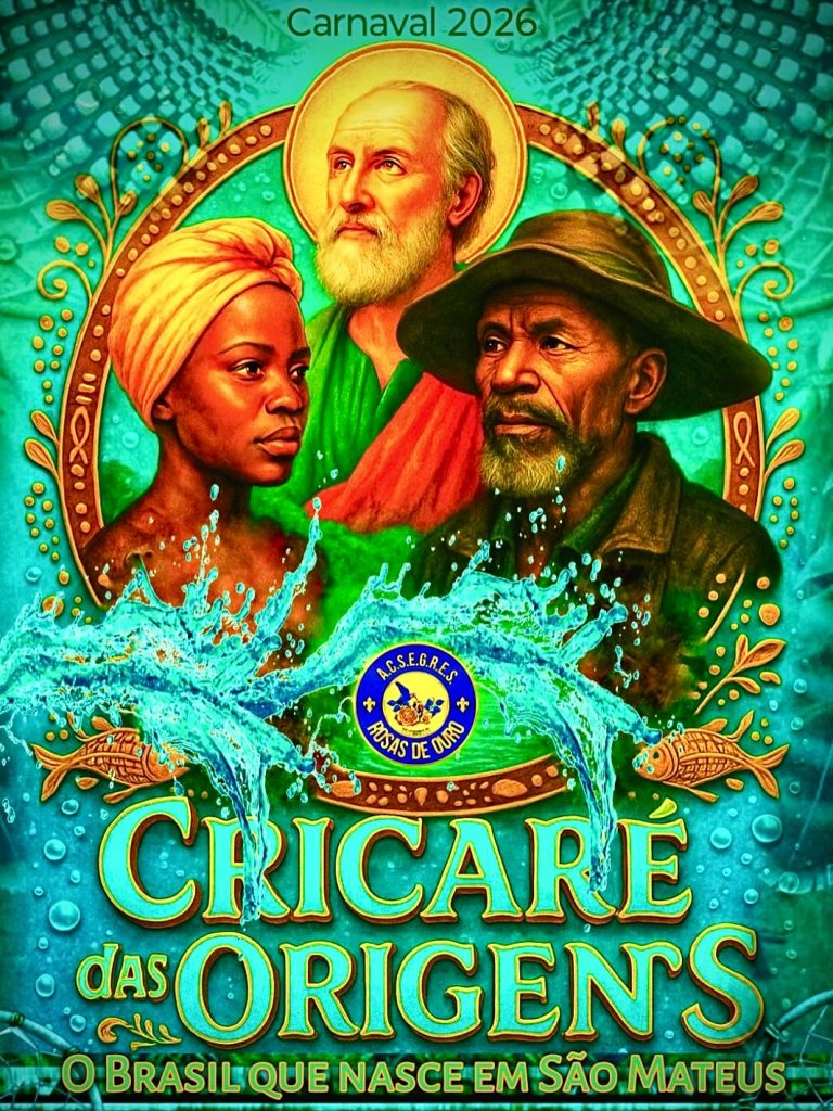 Logomarca do enredo da Rosas de Ouro - Carnaval de Vitória 2026