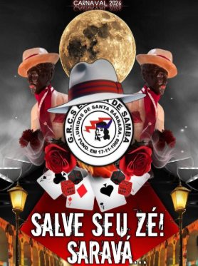 Logomarca do enredo 2026 da Unidos de Santa Bárbara. A escola está no grupo Especial de Bairros da UESP