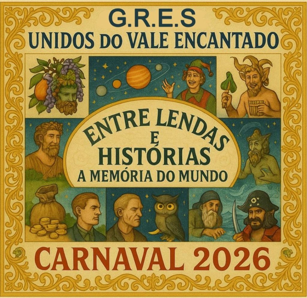 Logomarca do enredo 2026 da Unidos do Vale Encantado