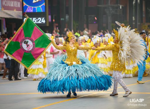 Casal de mestre sala e porta-bandeira da Barroca Zona Sul